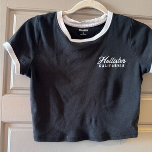 Hollister Black T-Shirt/Crop Top